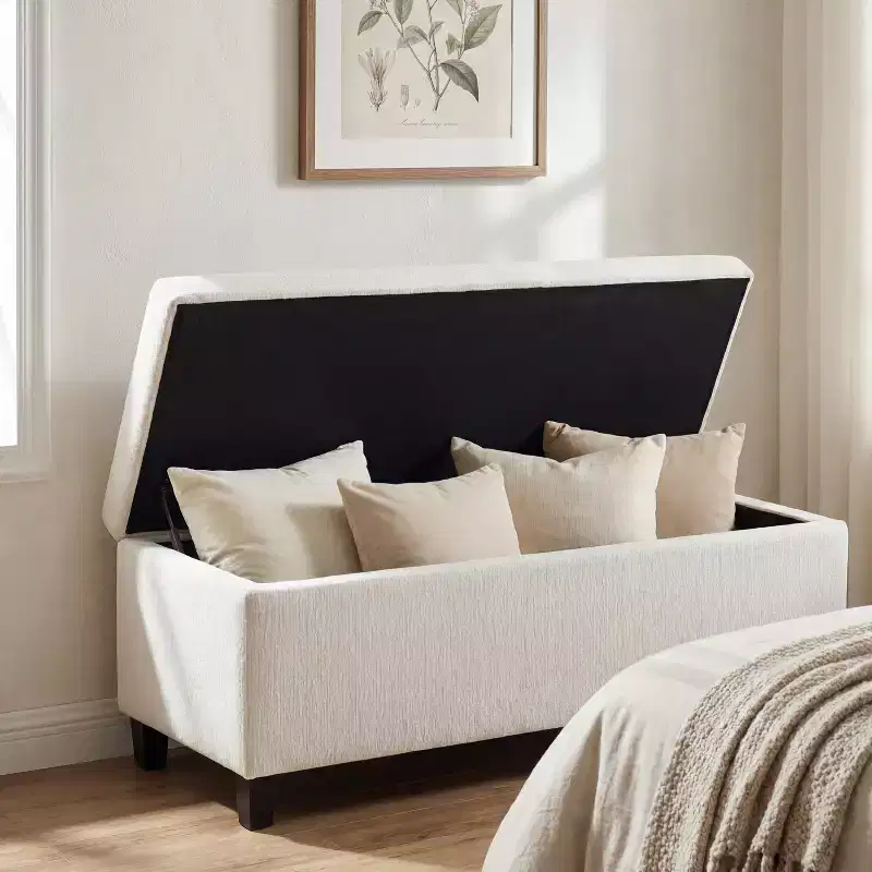 Christopher Knight Home Jintana Modern Wooden Boucle Upholstered Bench with Hidden Storage