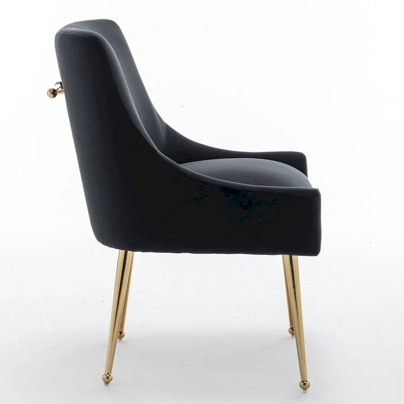 SEYNAR Velvet Upholstered Dining Chair Set of 2, Modern Glam Armless Side Chair