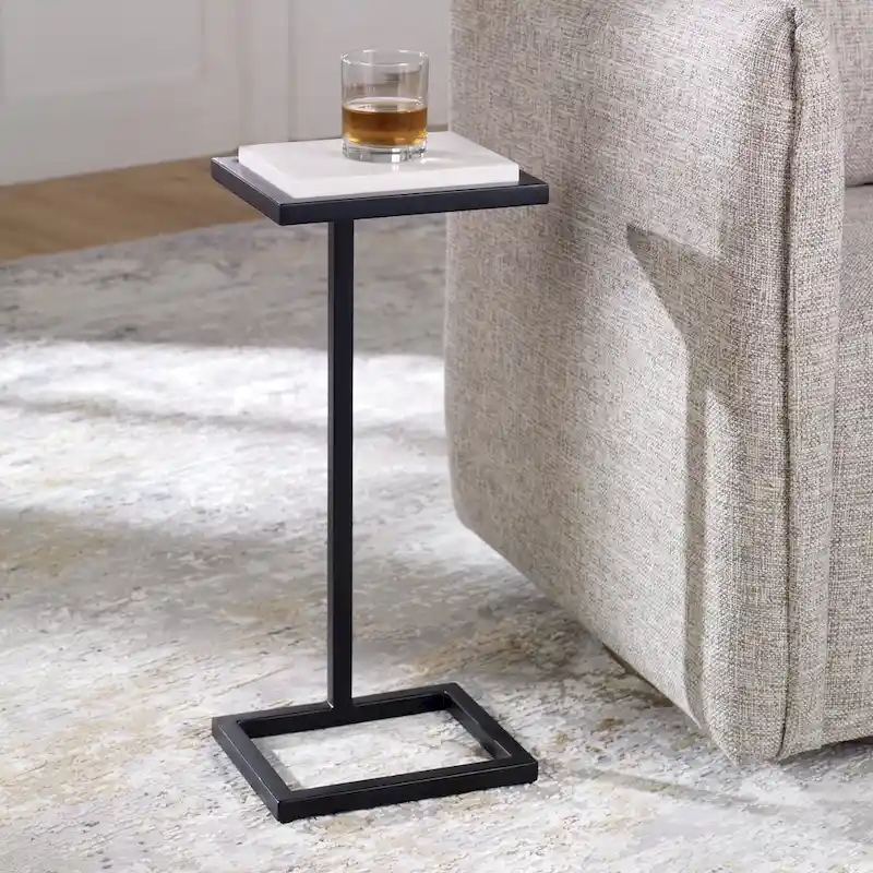 White Martini End Table - 8D x 10W x 23H