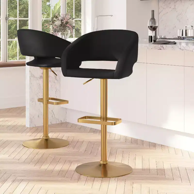 Modern Bar Stool with Adjustable Height and Swivel Seat