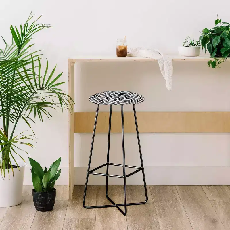 Herringbone Barstool, Black, 30