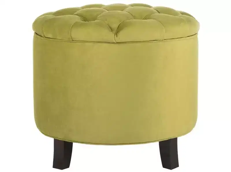 Amiela Tuffted Storage Ottoman - HUD8220 - Safavieh Couture