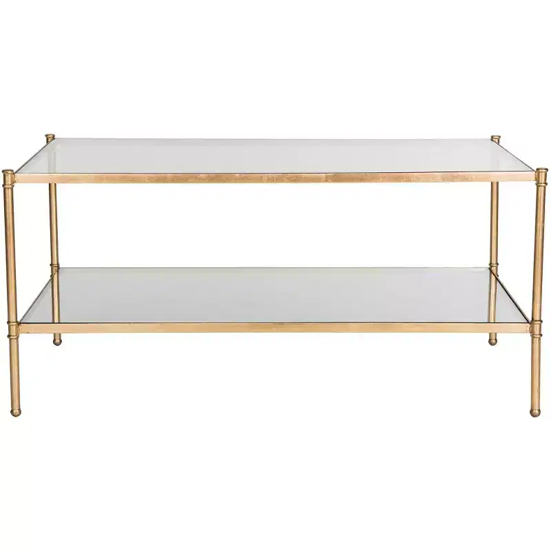 Two-Tier Coffee Table, Gold/Glass