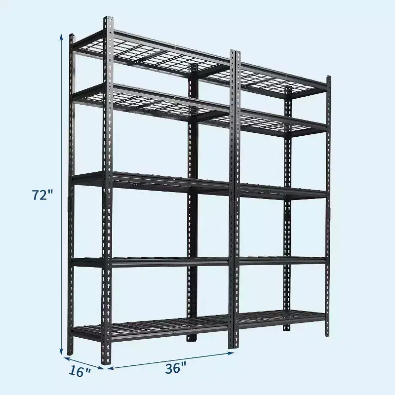 5 Tier Metal Storage Shelving Unit, 2000 LBS Capacity Adjustable Rack for Garage, Kitchen, Bathroom & Warehouse