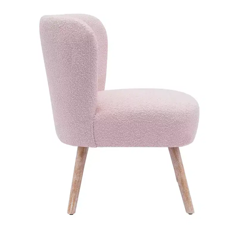 WestinTrends 25.5 Wide Upholstered Boucle Accent Chair with Ottoman Foot Stool Set