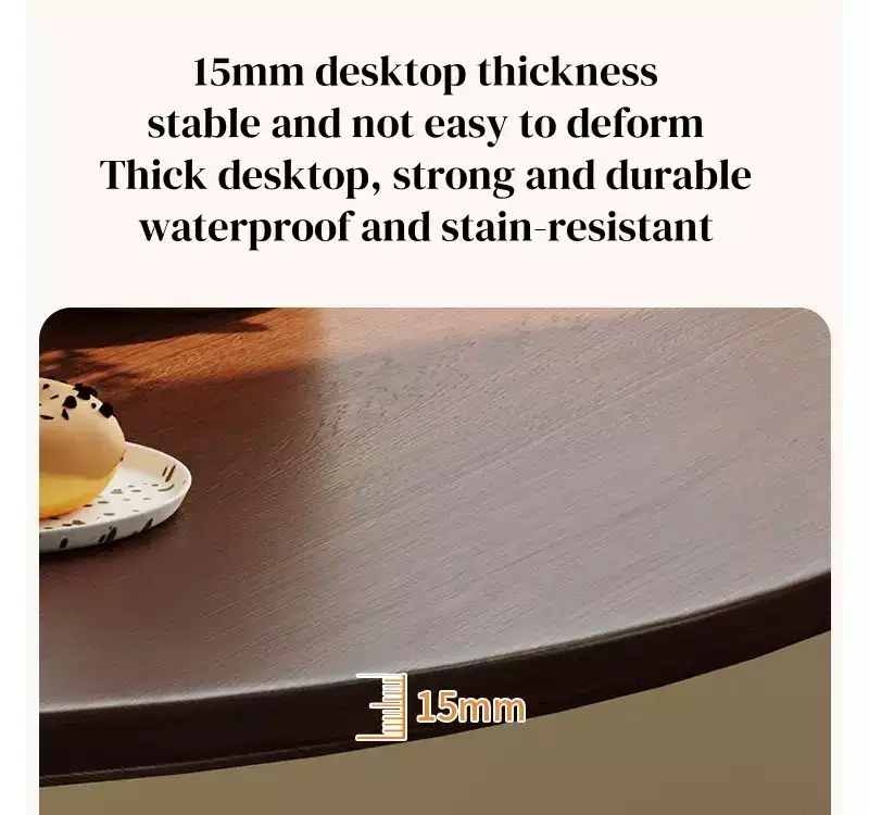 MAYEERTY Modern Walnut Round Coffee Table MDF Top and Steel Base Tulip Round Kitchen Table
