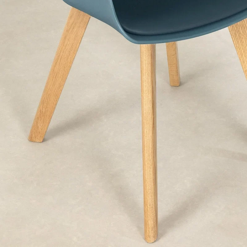 Set of 2 Dining Chairs with Wood Legs