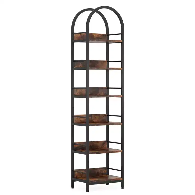 Lantine 6-Tier 78.7 Tall Arched Open Bookshelf