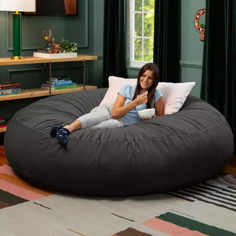 Jaxx 7 Foot Cocoon - 2-in-1 Convertible Bean Bag Bed & Large Bean Bag Chair for Adults, Lush Velvet