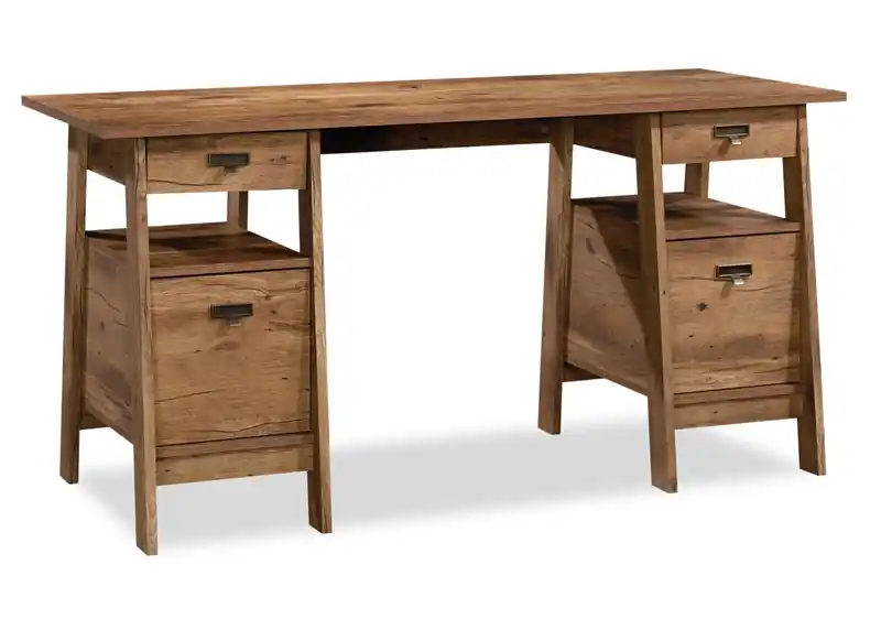 59.06 Executive Office Desk with 4-Drawers - Vintage Oak