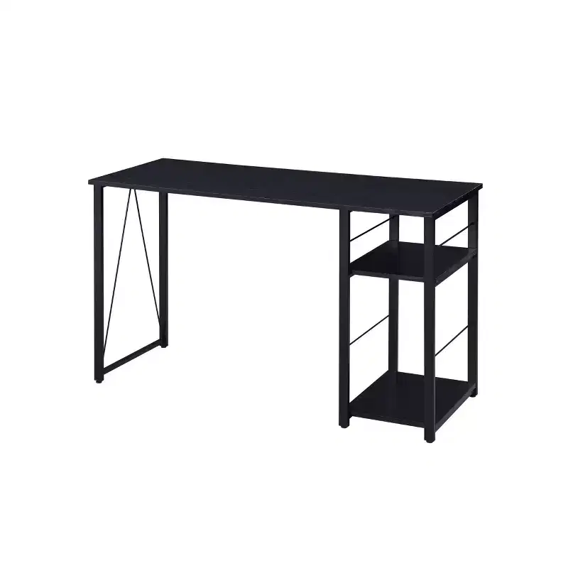 Metal Frame Writing Desk with Open Storage Shelf
