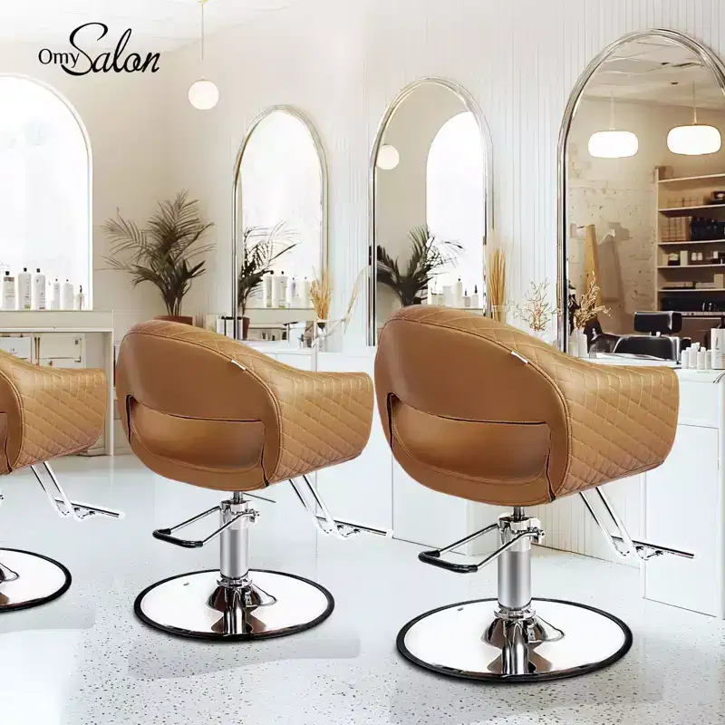Extra Wide Rhombus Stitch Salon Stylist Chair – Hydraulic, Swivel, 330 lb Capacity