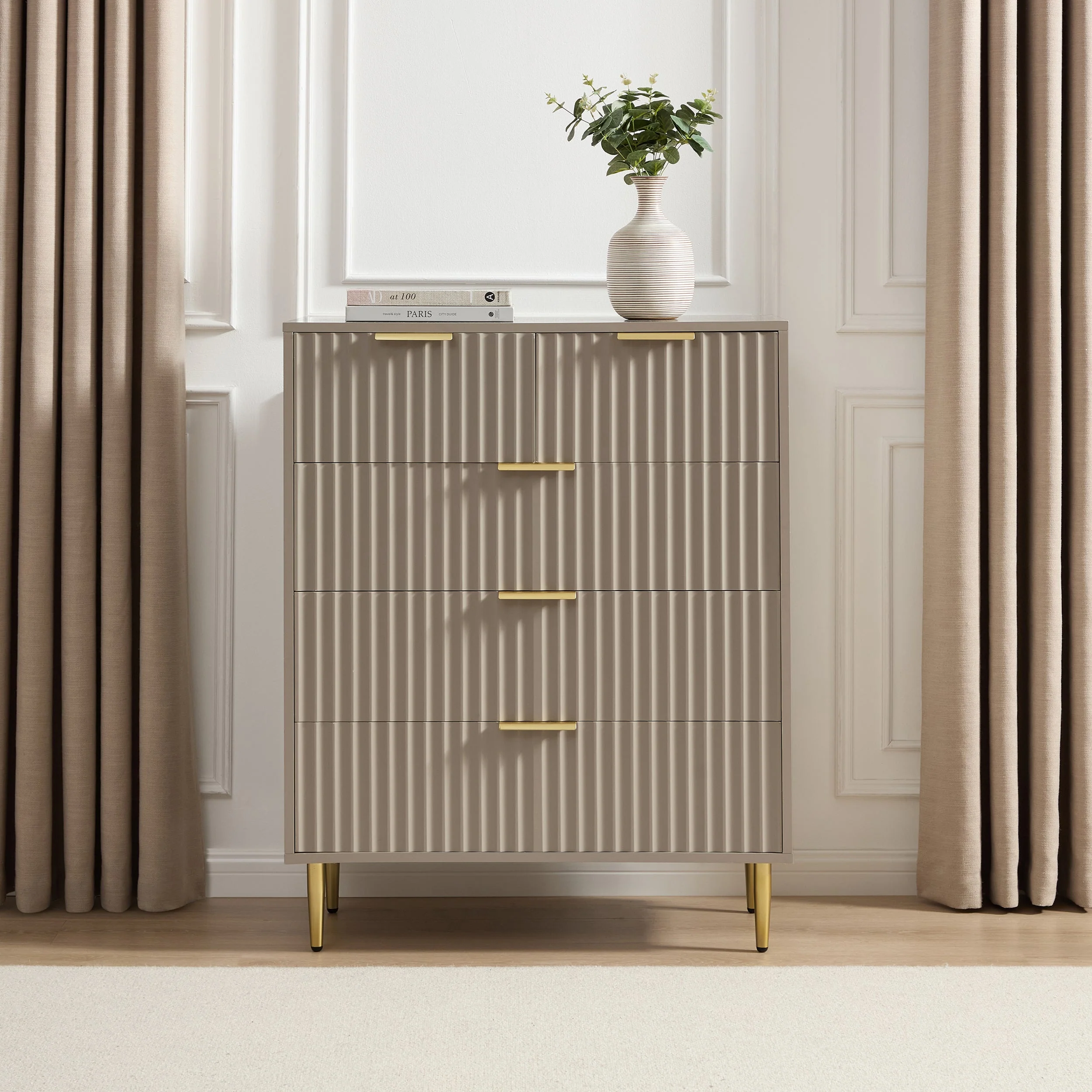 5 Drawer Chest - Taupe