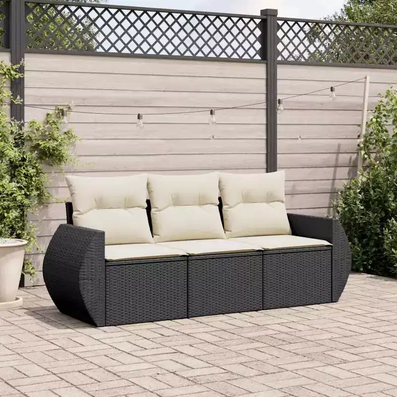 vidaXL Garden Sofa Set PE rattan, Powder-coated steel Standard