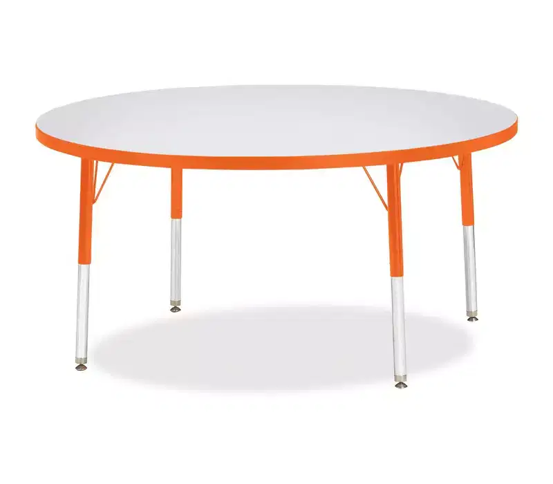 Elementary Height Color Edge Round Table 48 x 48 in Orange