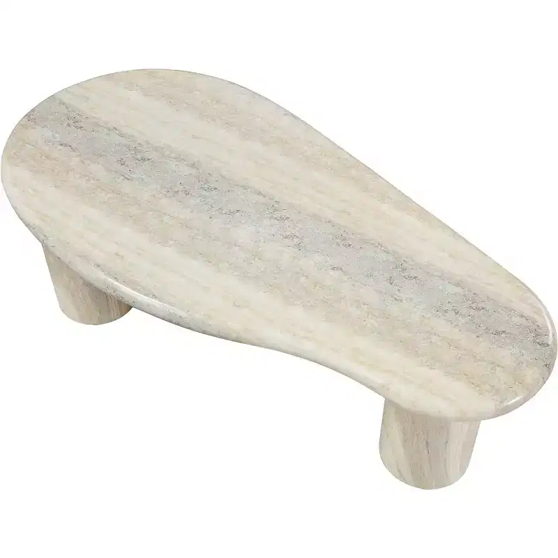 Meridian Furniture Sassari Travertine Travertine Finish Concrete Coffee Table