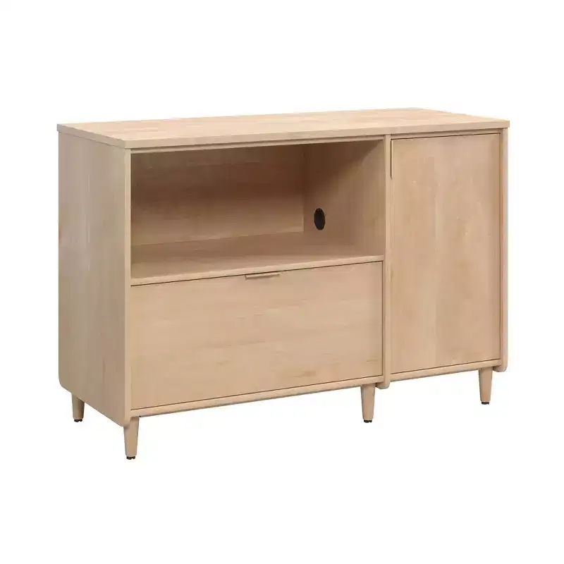 Mid-Century TV Credenza with File Storage & Adjustable Shelf