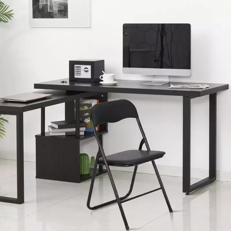4 Pack Folding Chairs with Cushion, Foldable & Stackable Commercial Chairs with Non-Slip Rubber Pads, Metal Frame Seat
