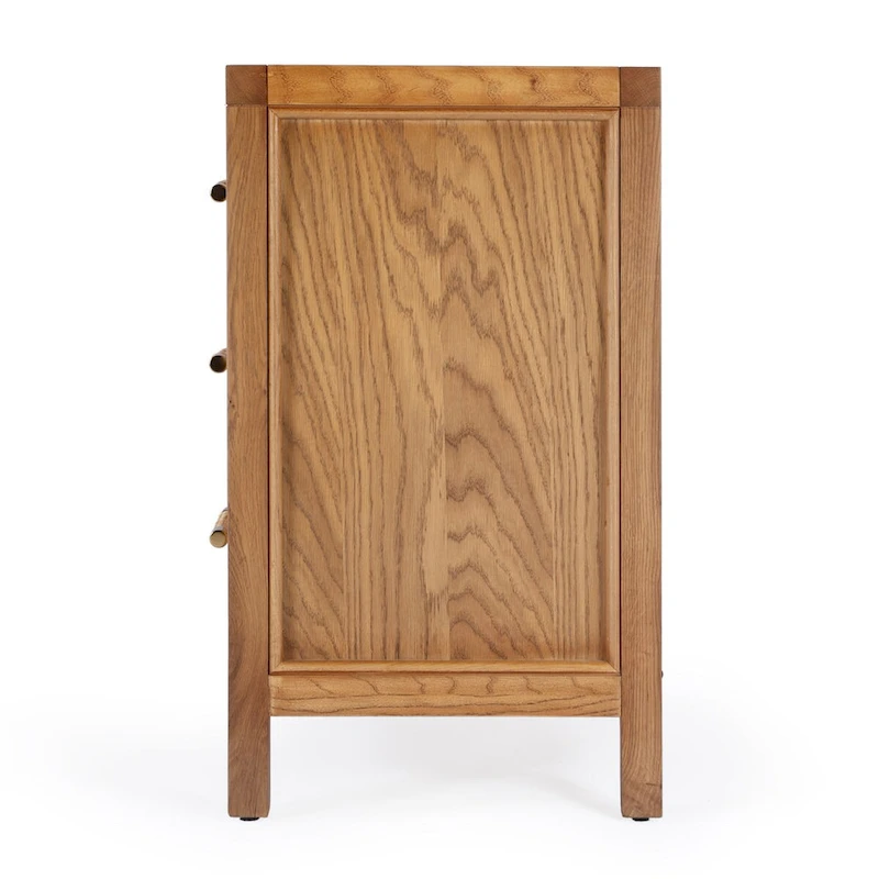 Mesa Cane and Solid Wood 3 Drawer Chest