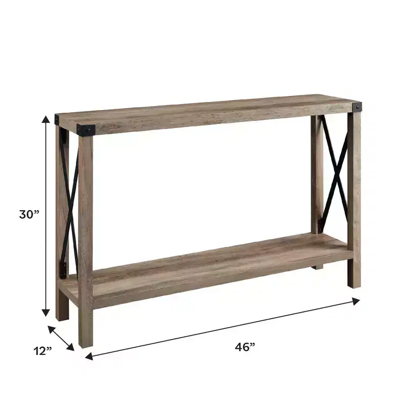 Sophie Rustic Industrial X Frame Entry Table - Saracina Home