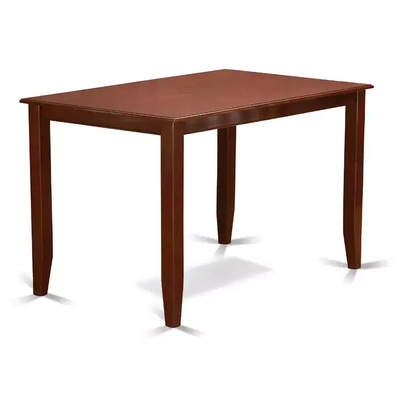 HomeStock Belmont 3 Piece Kitchen Counter Height Dining Table Set, Rectangle Pub Table and 2 Chairs, 30x48 Inch, Mahogany