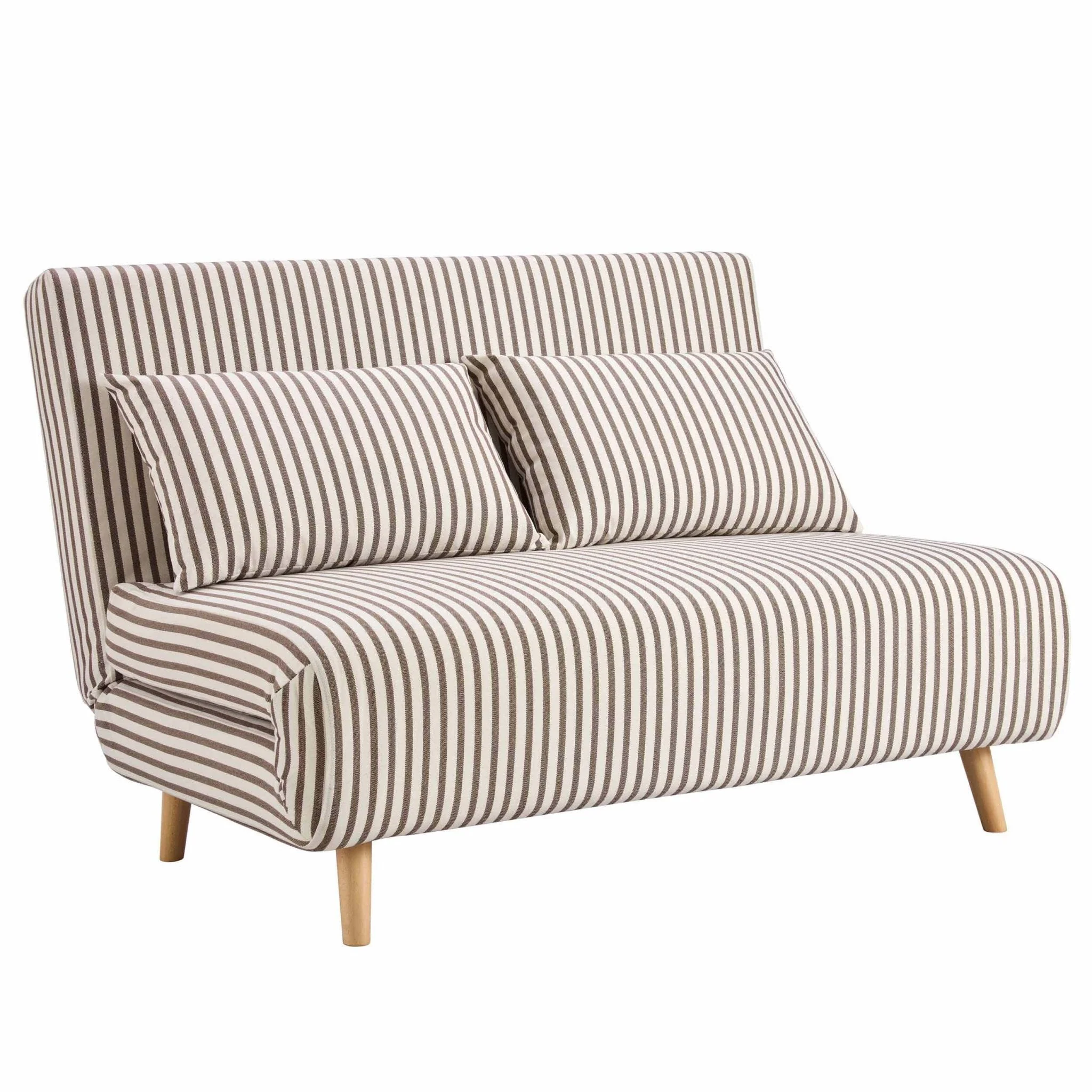 Double Sofa Bed - Chocolate Stripe