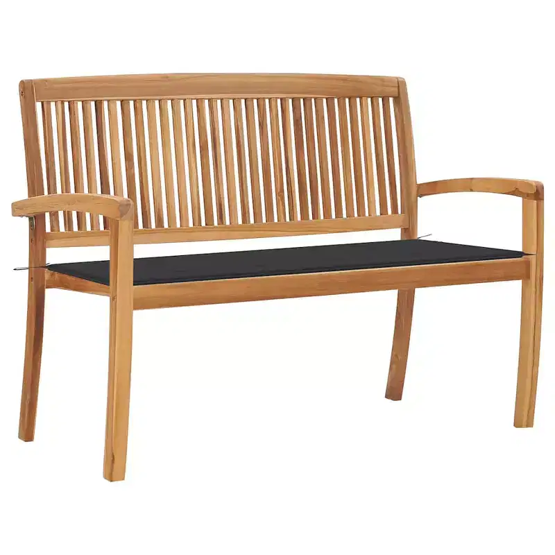 Garden Bench Anthracite Fine sanded teak hardwood 50.6 in