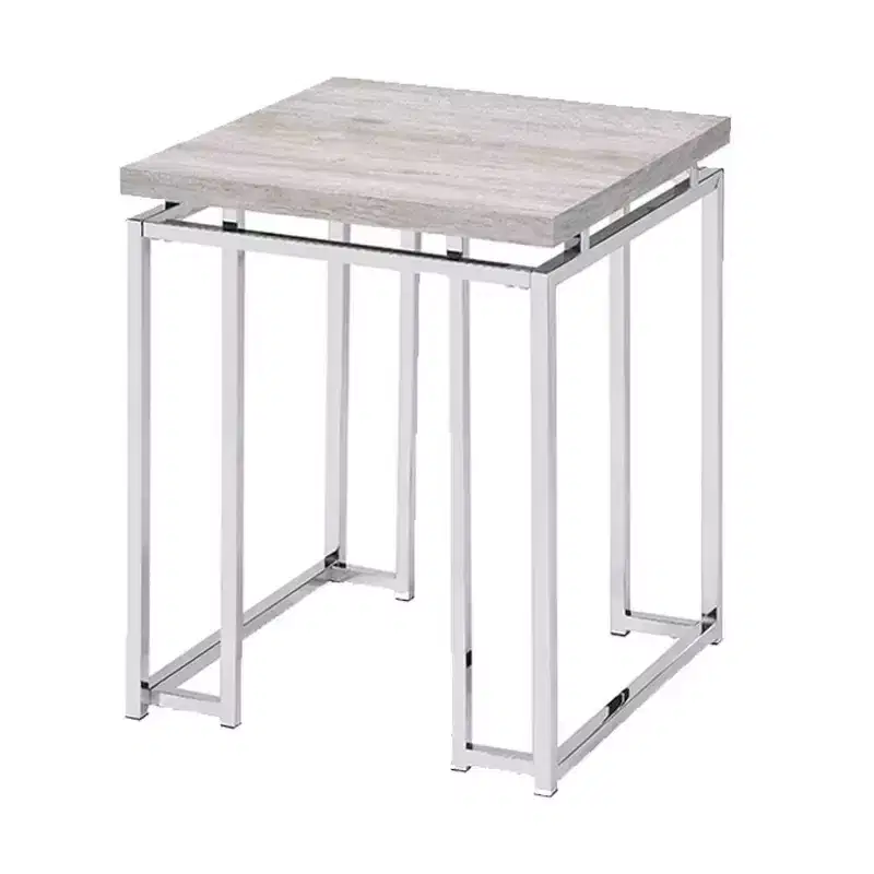 19 Chafik Table Bases Natural Oak/Chrome - Acme Furniture
