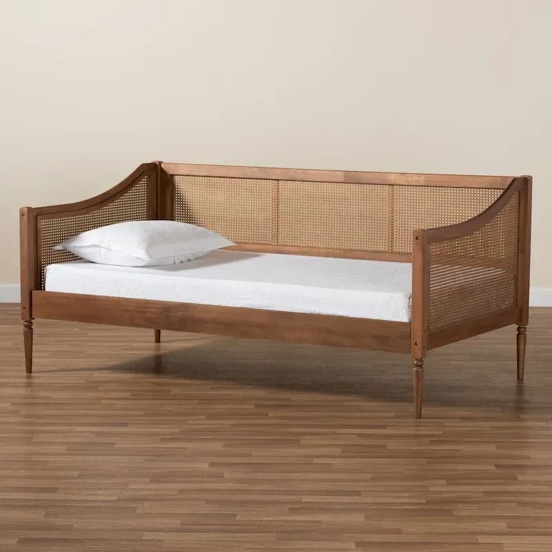 Mid-Century Modern Synthetic Rattan Daybed - Twin