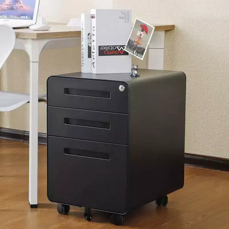 3 Drawer Rolling File Cabinet for Home Office, Under Desk Mobile Filing Cabinet with Lock & Anti-tilt, for A4/Letter/Legal Size
