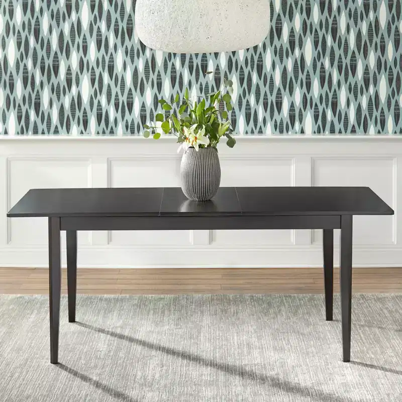 Butterfly Extendable Dining Table Dark Brown Rubberwood Seats 6