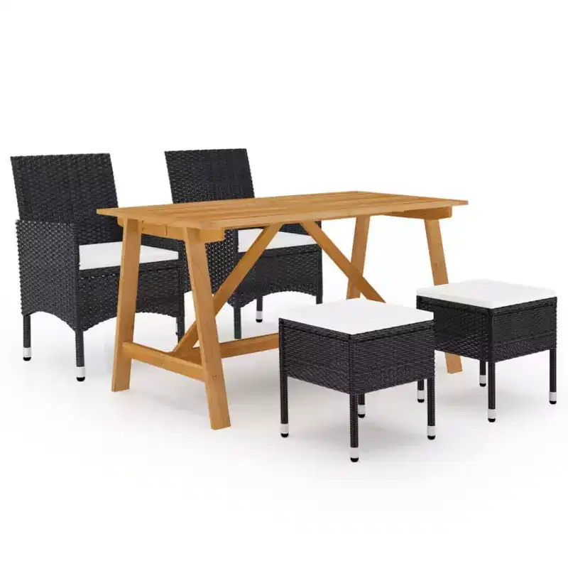 vidaXL Dining Set Solid Acacia wood 5 Piece Set Ergonomic