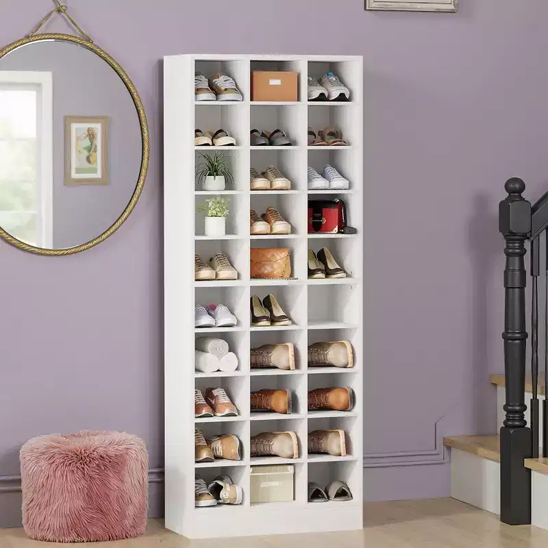 MAYEERTY 10-Tier Shoe Rack 30 Cubbies Fit Small Spaces Entryway Home Decor