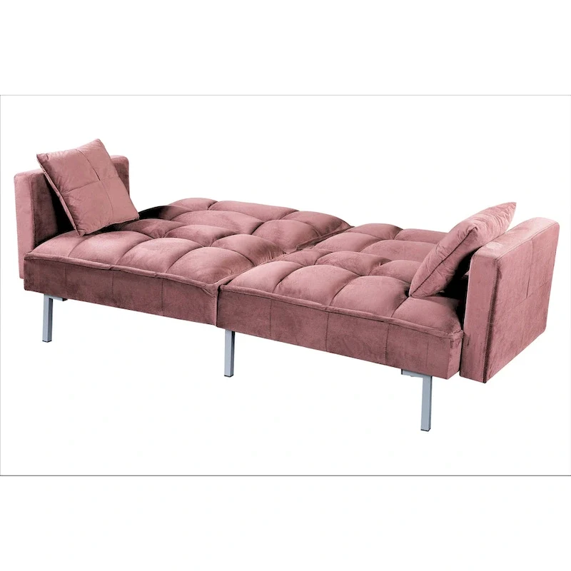 Bernal 75.6W Velvet Futon Sofa Bed Sleeper