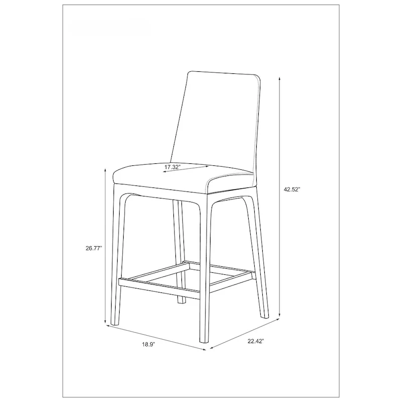 Somette Modern Contour Back Side Chair with Wood Base, Set of 2
