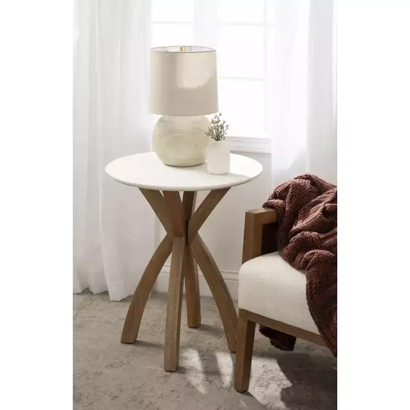 Kate and Laurel Soleyn Round Wood Side Table, 20x20x24, Natural