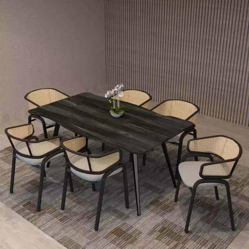 Ervilla Modern Dining Chair with Black Frame by LeisureMod, Durable Design, Comfortable Seat, Perfect for Kitchen, Dining Room, Office, or Lounge