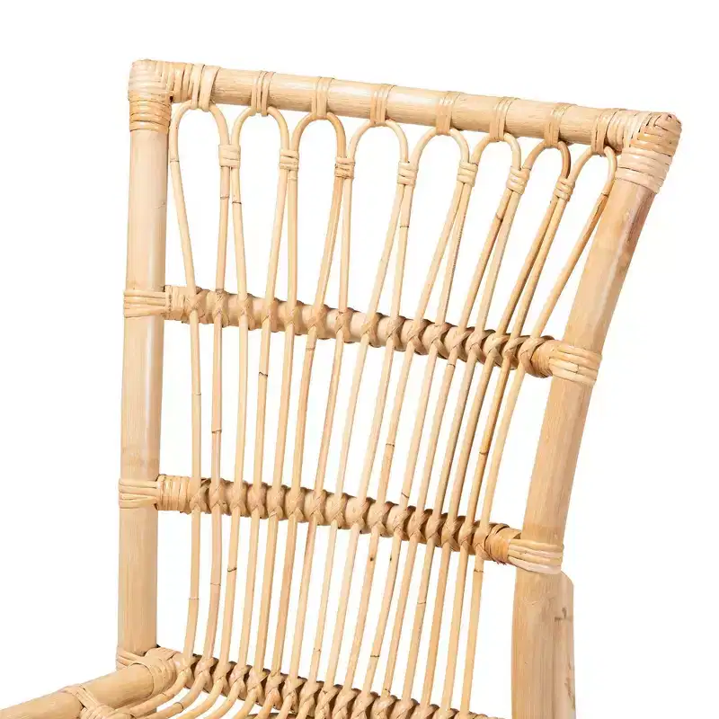 bali & pari Ammi Dining Chair Natural/Brown: Handcrafted, Bohemian Style, No Assembly Required