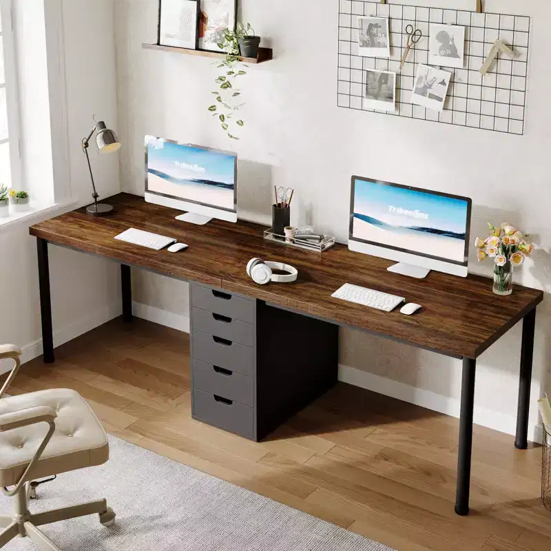 Lantine 78.74 Inches Computer Desk with 5 Drawers