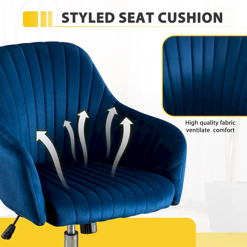 Home Office Leisure Chair with Adjustable Height and Casters
