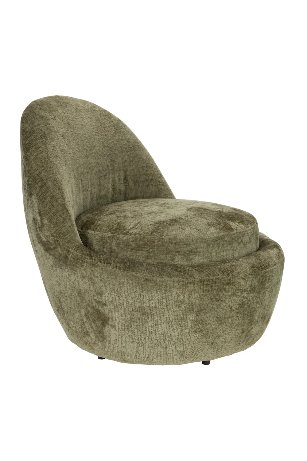 Arched Back Polyester Lounge Chair with Metal Base