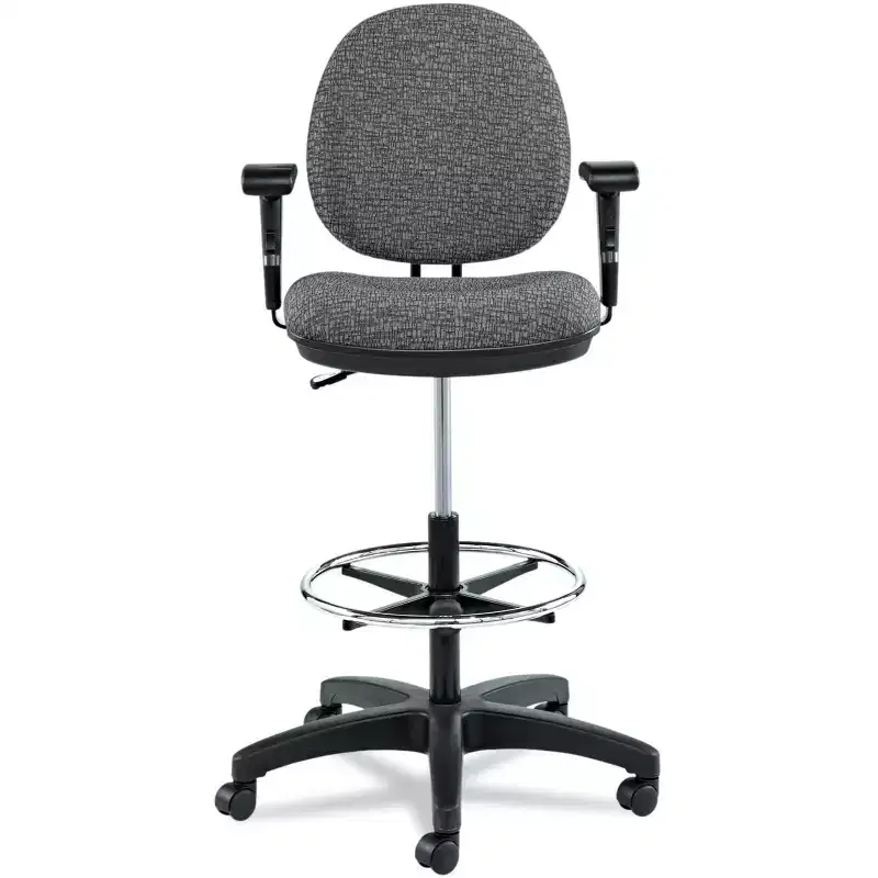 Swivel Task Stool – Molded Plastic, Adjustable Footring, Casters
