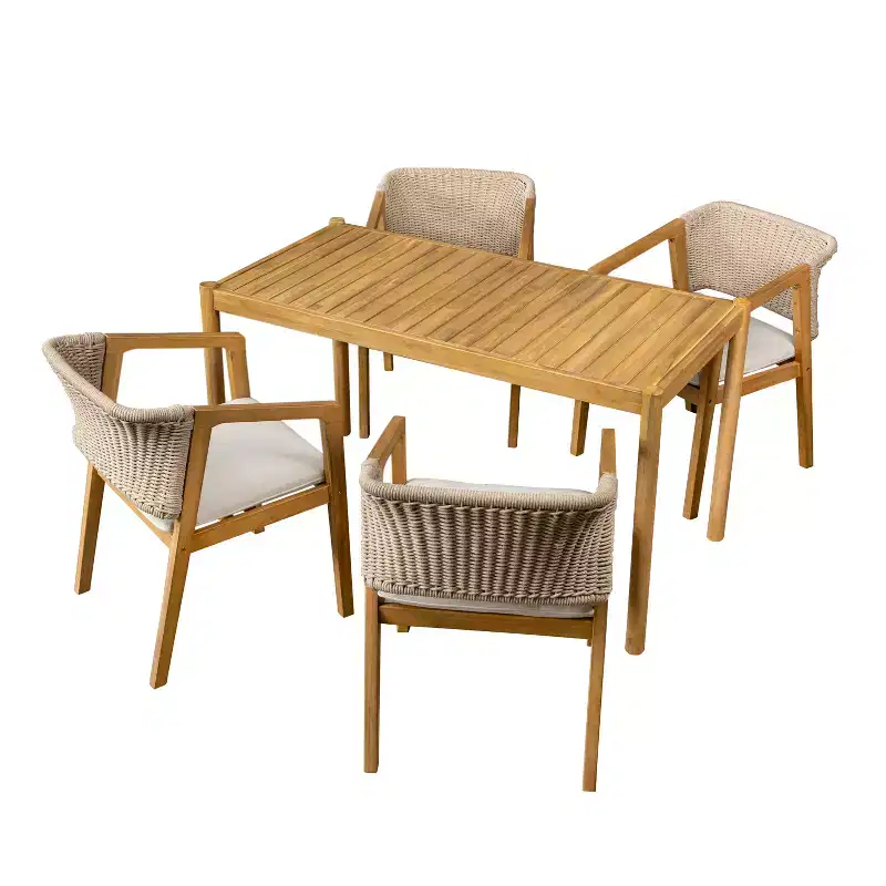 Christopher Knight Home Anson 5 Pieces Outdoor Rustic Acacia Wood Dining Set