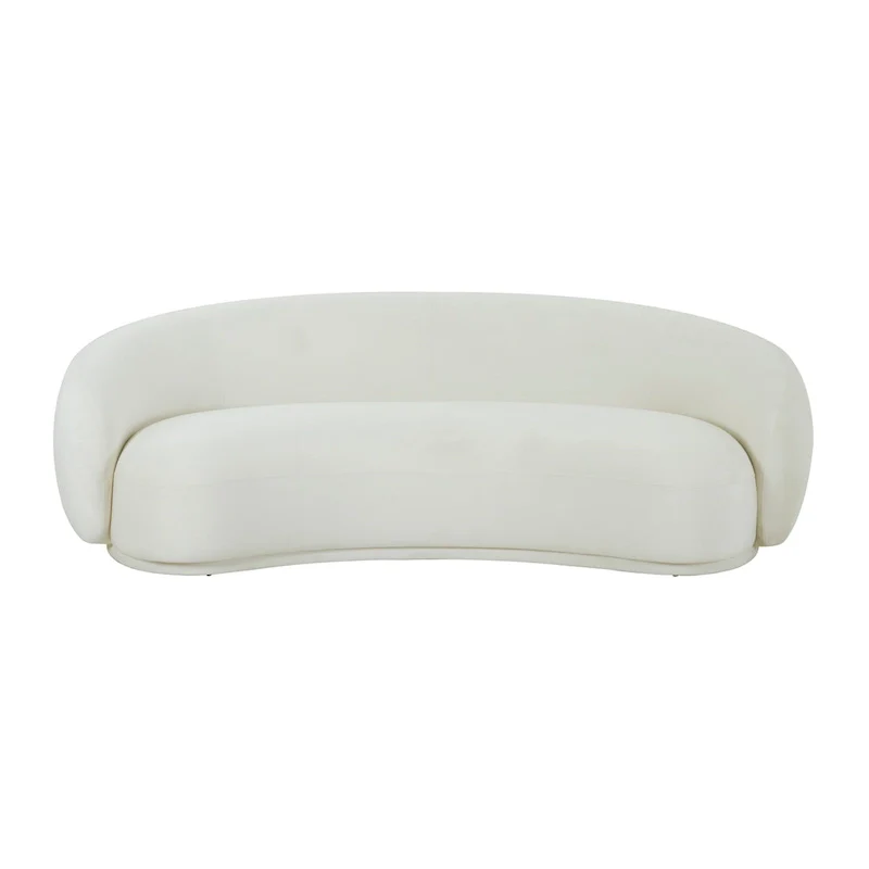 Curved Velvet Upholstered Sofa