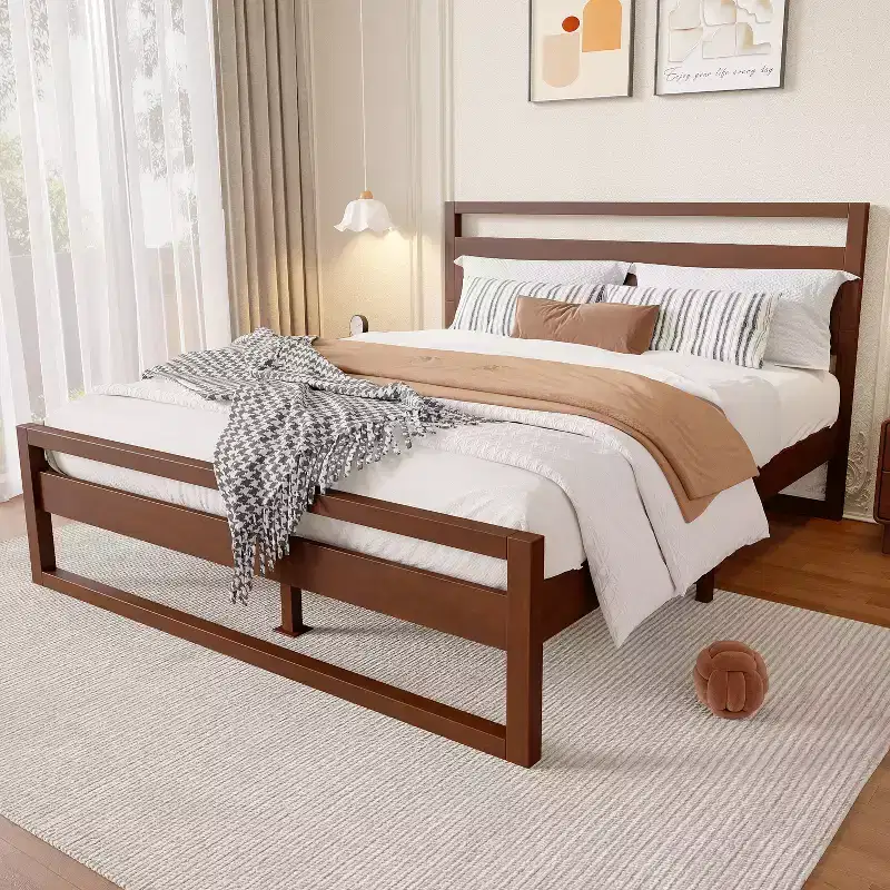 Christopher Knight Home Orinda Contemporary Minimalist Platform Bed with Open Headboard and Footboard