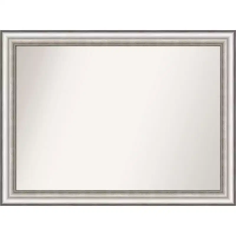 43 x 32 Non-Beveled Salon Silver Wall Mirror - Amanti Art