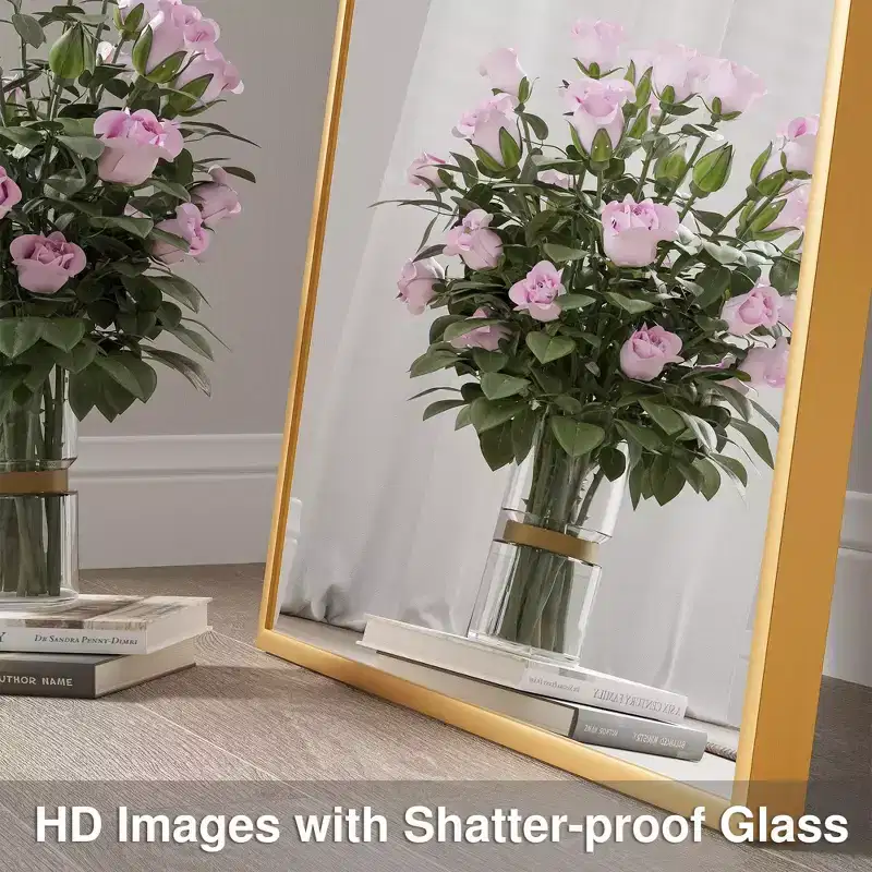 Gold Aluminum Alloy Ultra-Thin Frame Mirror 150x90x2cm
