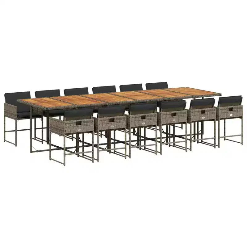 vidaXL Garden Dining Set Grey and Brown