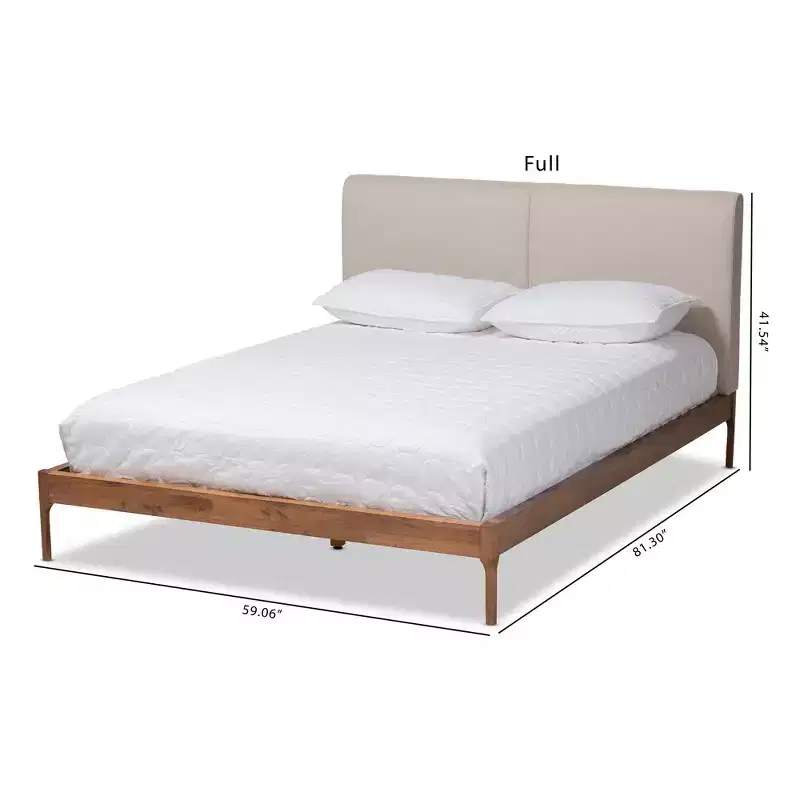 Aveneil Walnut Finished Platform Bed - Baxton Studio