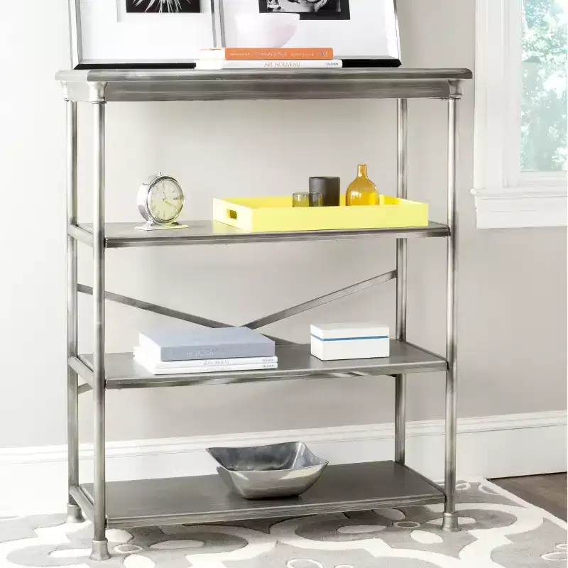 Jamison Large Bookcase - AMH1536 - Silver - Safavieh Couture